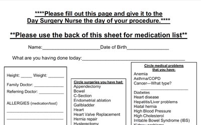 Day Surgery Form